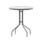 Flash Furniture Bellamy 23.75'' Silver Round Tempered Glass Metal Table TLH-070-1-SV-GG - alternate 6